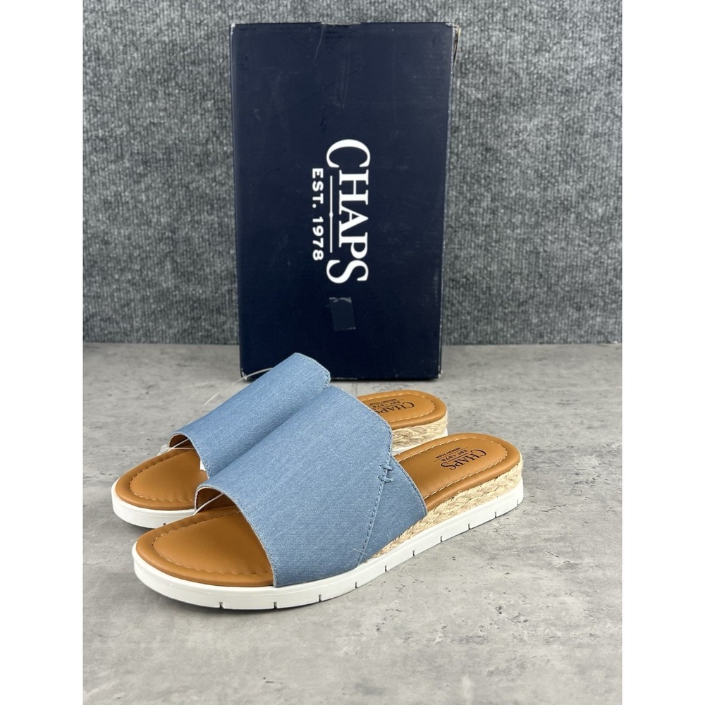 Chaps Nerissa Blue Sandals Women's Size 8 New